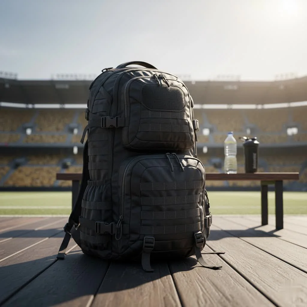 Osprey Porter 46 travel backpack on a wooden floor